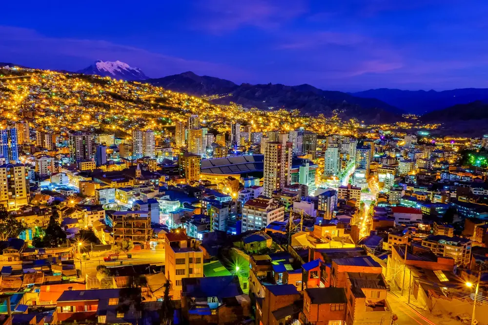 La Paz, Bolivia, de noche