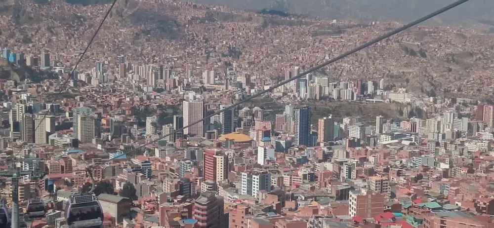 Vista de La Paz, Bolivia, desde el teleférico